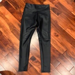 High waisted express “leather” scuba leggings